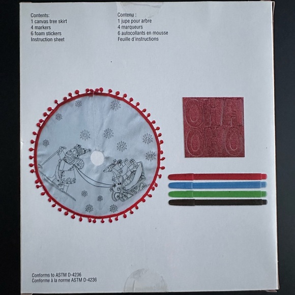 Santa Claus Christmas Tree Skirt Color In Kids Craft Kit - Picture 2 of 3